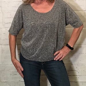 5 for $20 Express Silver Sparkle Glitter Shirt